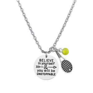 Tennis Necklace- Believe In Yourself and You Will Be Unstoppable
