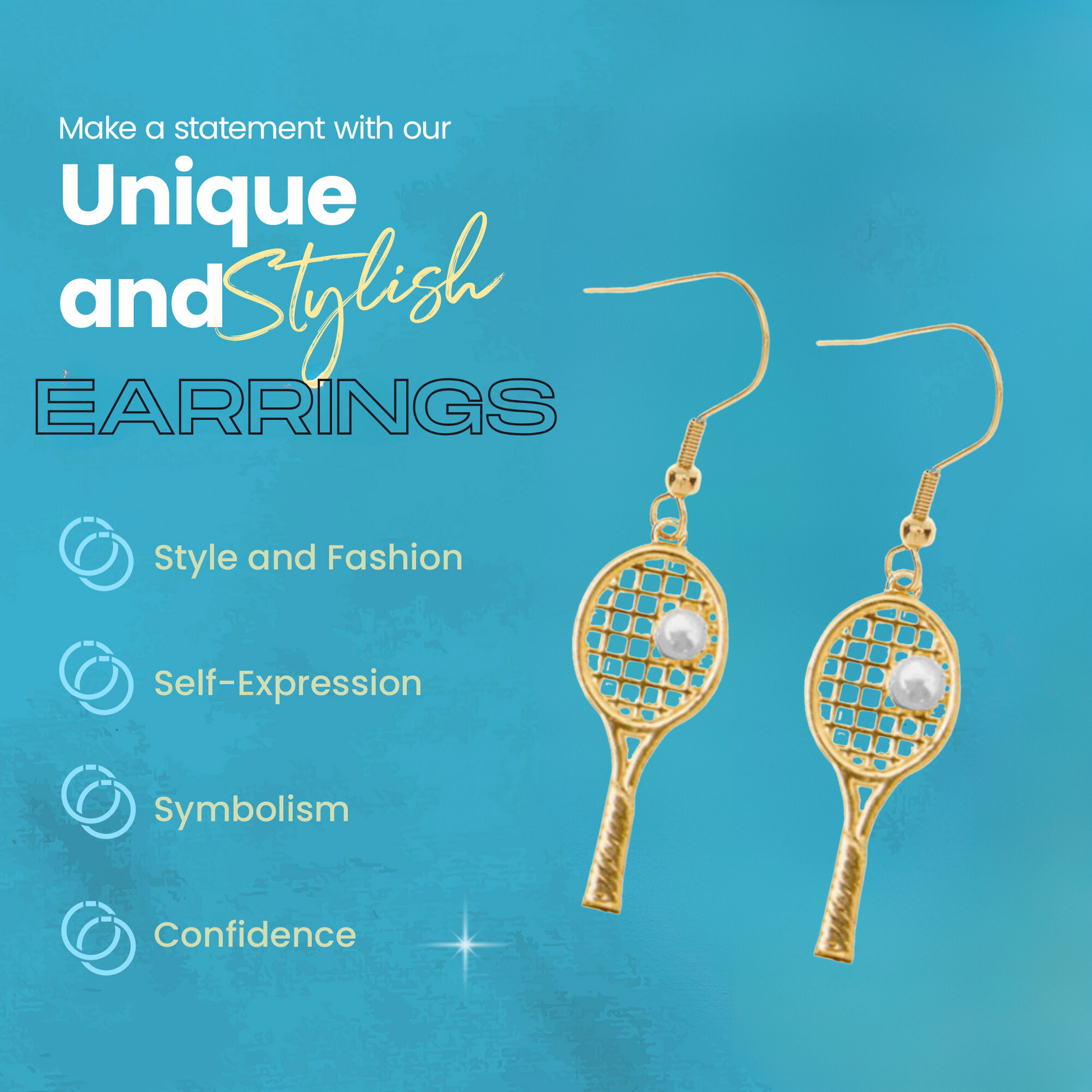 Silver tennis racket pearl dangle earrings with hypoallergenic hooks