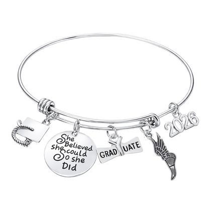 2026 Sports Graduation Bracelet - She Believed She Could- Pick Activity