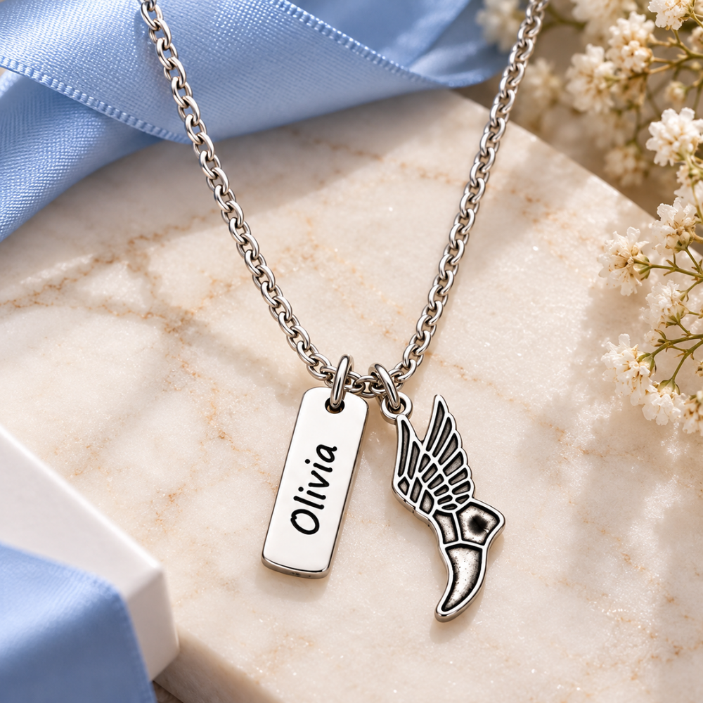 Track and Field Engraved Necklace