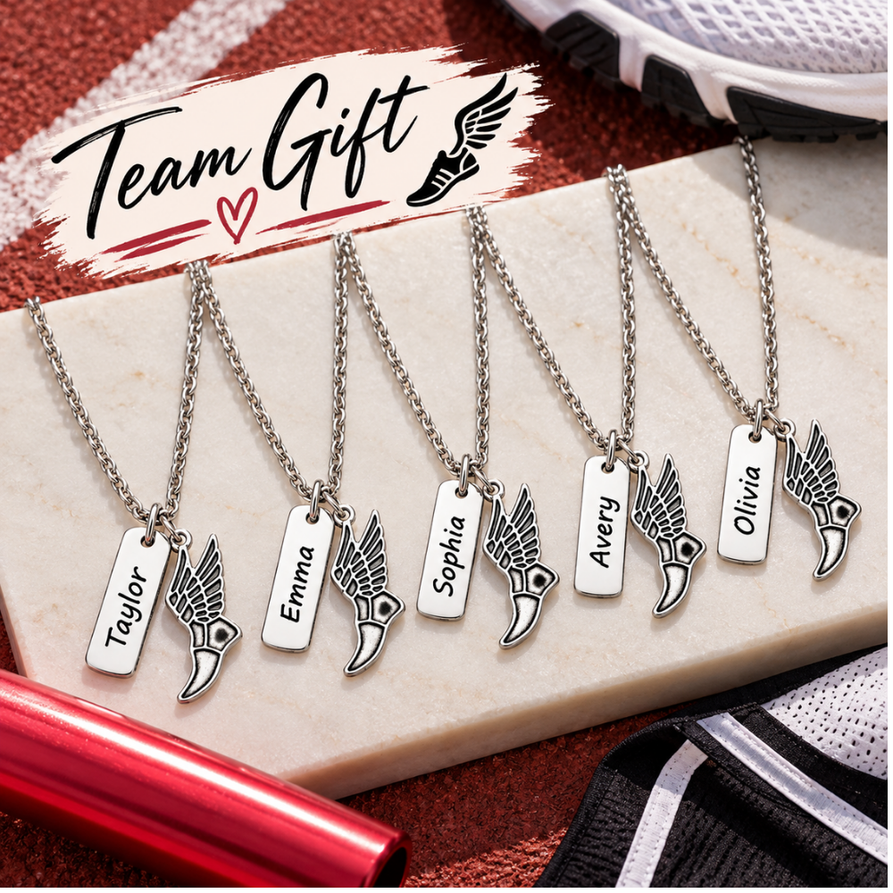 Track and Field Engraved Necklace