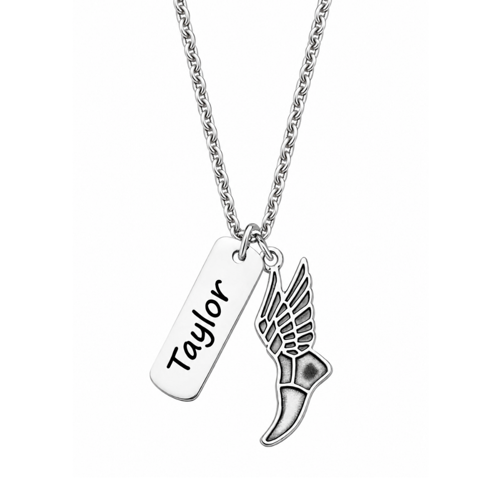 Track and Field Engraved Necklace