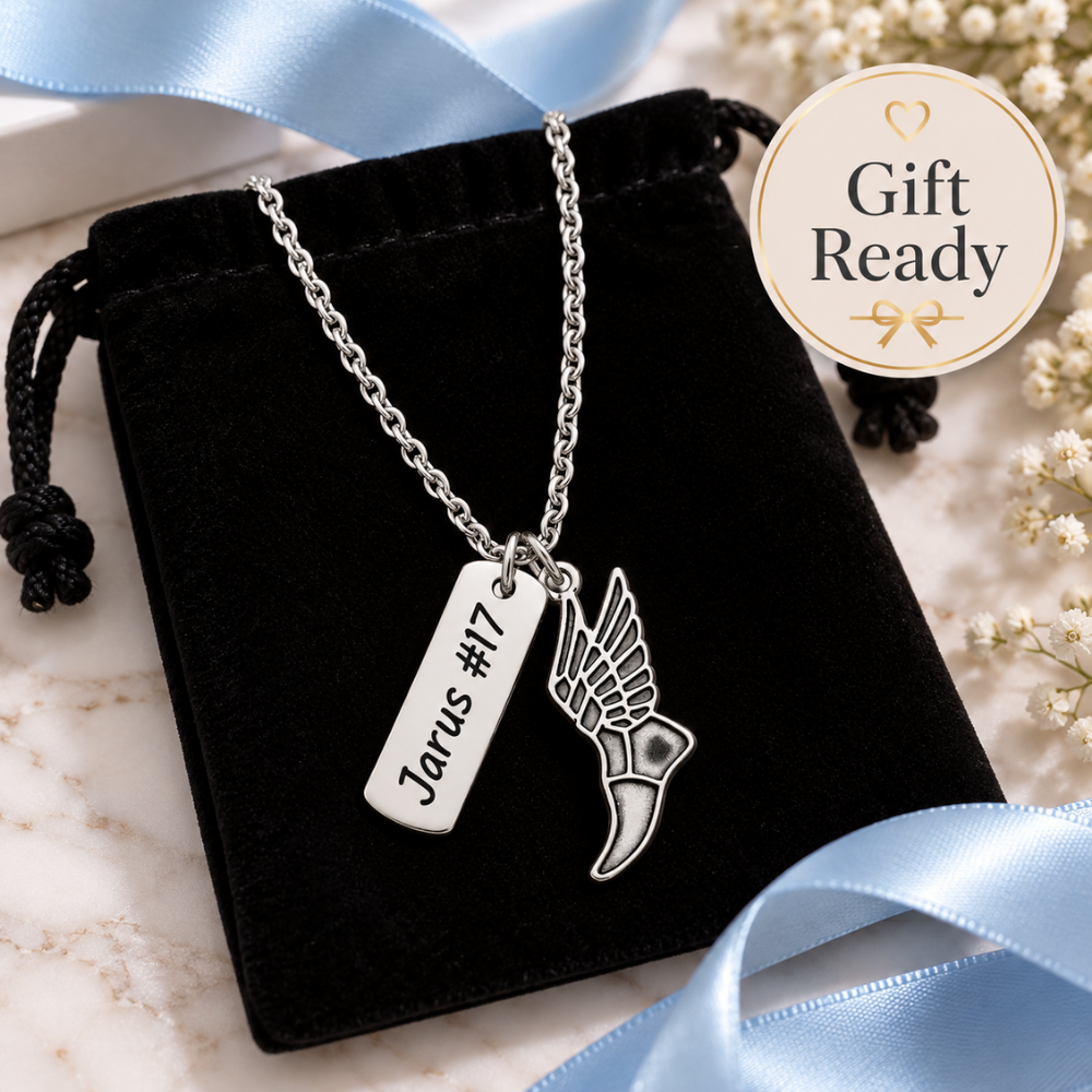 Track and Field Engraved Necklace
