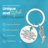 Philippians 4:13 motivational keychain with winged shoe charm, perfect gift for sprinters and track stars