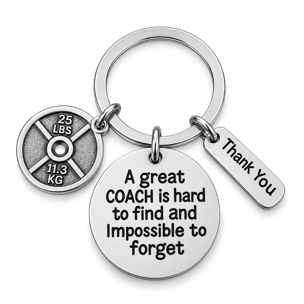 Trainer/Fitness Keychain - Great Coach Is Hard to Find - Pick Charm