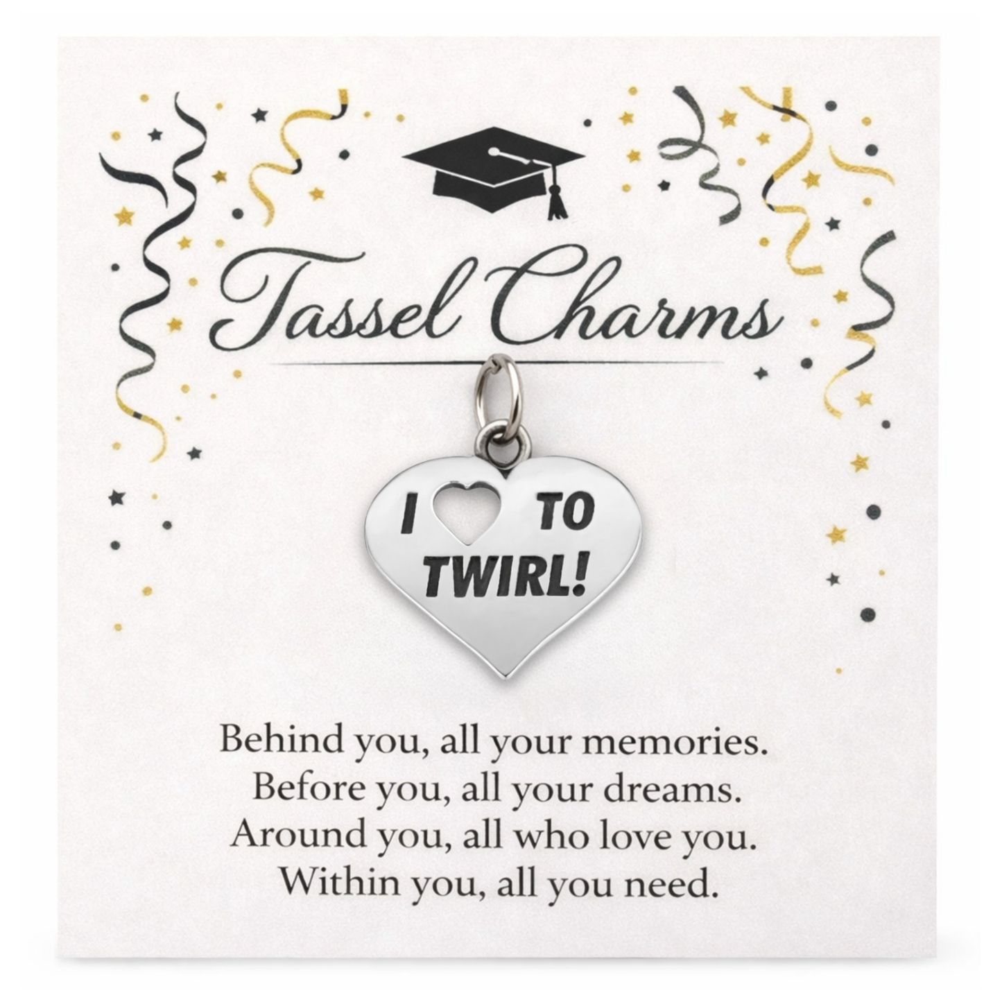 Baton Twirl Graduation Tassel Charm
