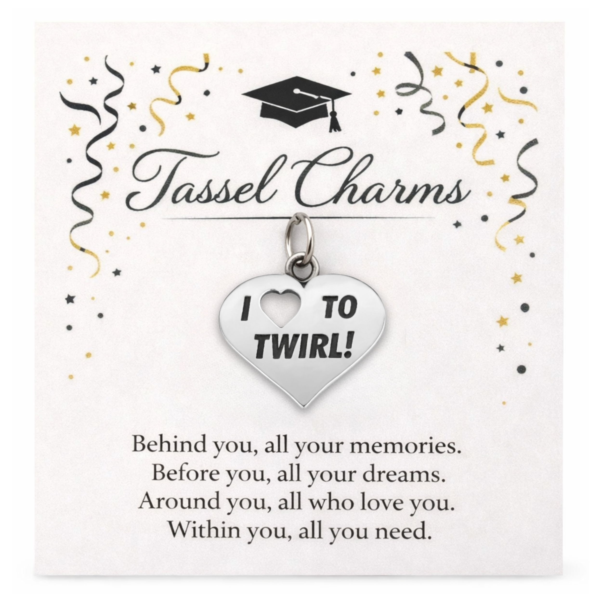 Baton Twirl Graduation Tassel Charm