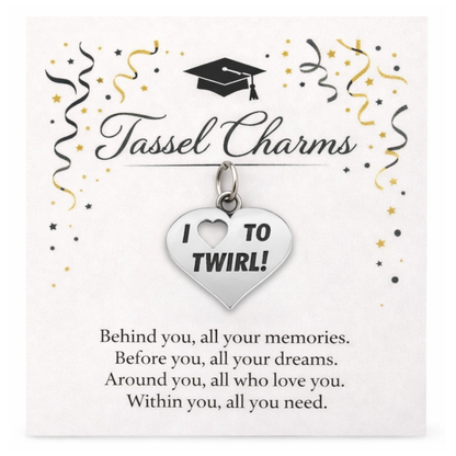 Baton Twirl Graduation Tassel Charm