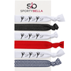 Twirling hair ties in various colors with twirler and heart designs, perfect gift for girls twirling performers.