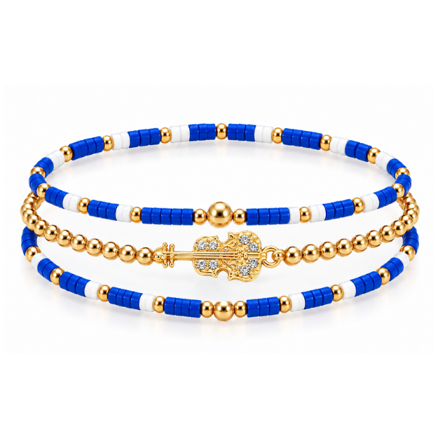 Violin Music Instrument Bracelet Stack