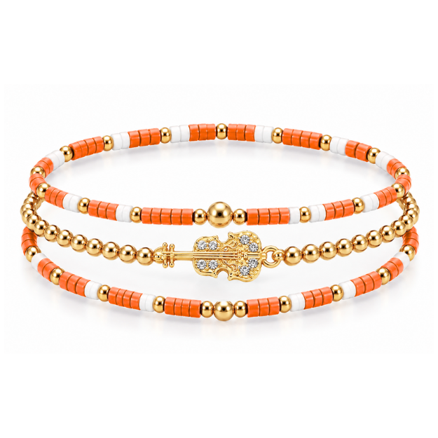 Violin Music Instrument Bracelet Stack