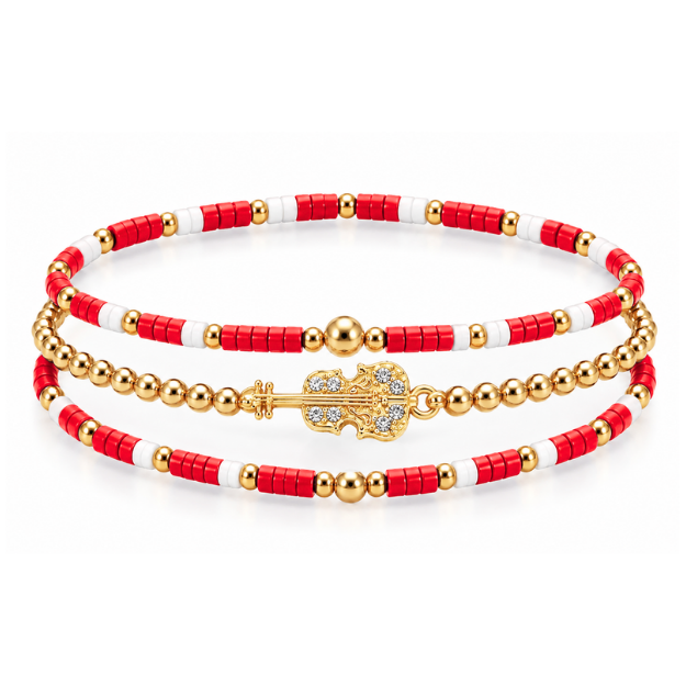 Violin Music Instrument Bracelet Stack