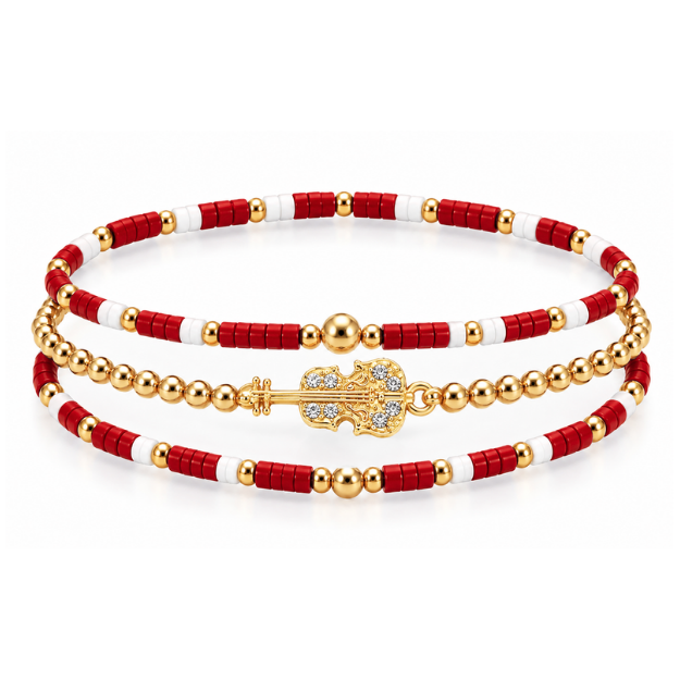 Violin Music Instrument Bracelet Stack