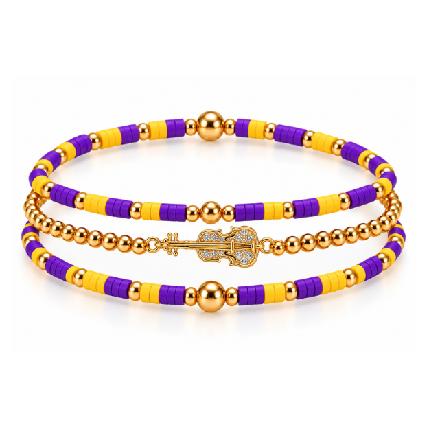 Violin Music Instrument Bracelet Stack