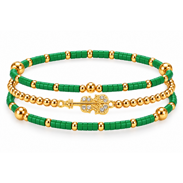 Violin Music Instrument Bracelet Stack