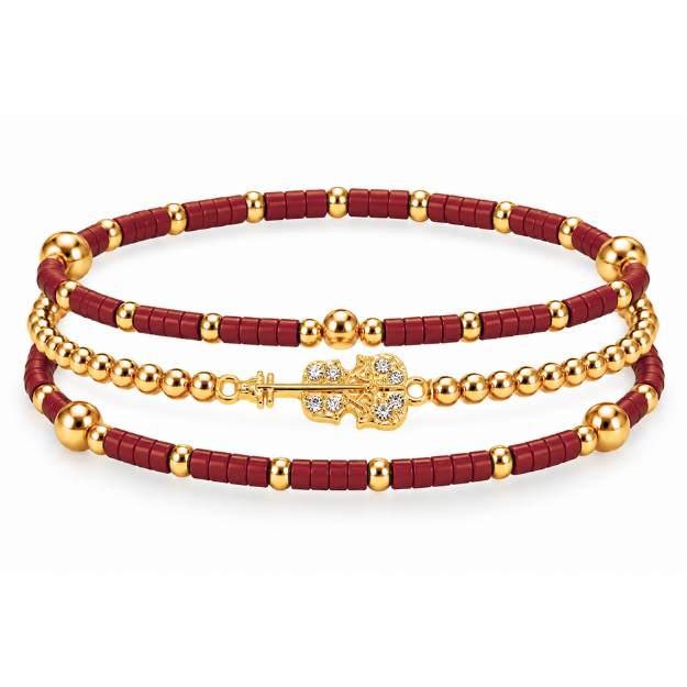Violin Music Instrument Bracelet Stack
