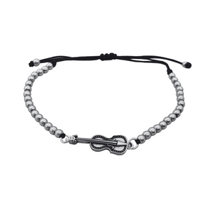 Violin Beaded Adjustable Rope Bracelet
