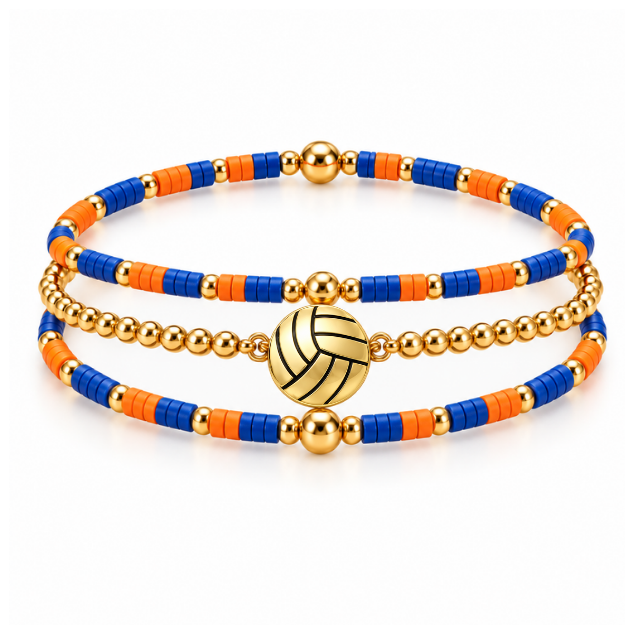 Volleyball Game Day Bracelet Stack