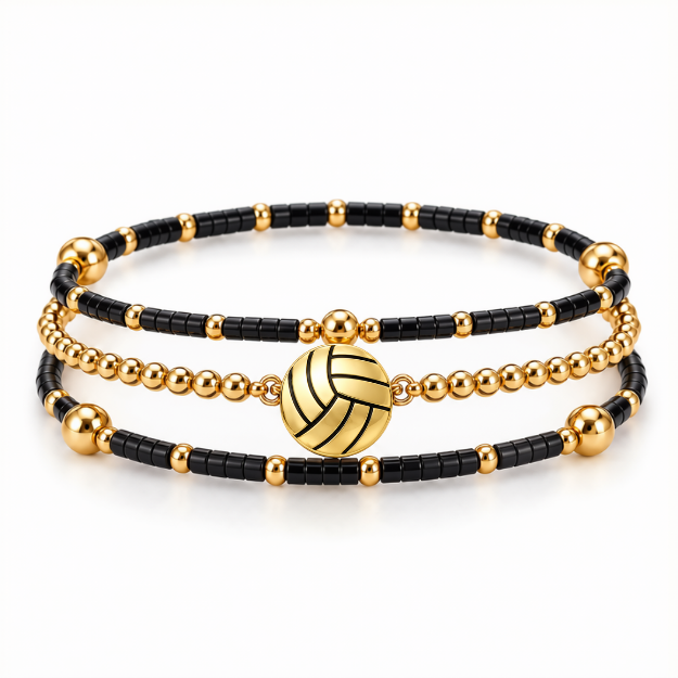 Volleyball Game Day Bracelet Stack