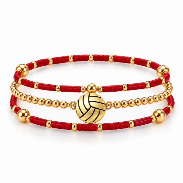 Volleyball Game Day Bracelet Stack