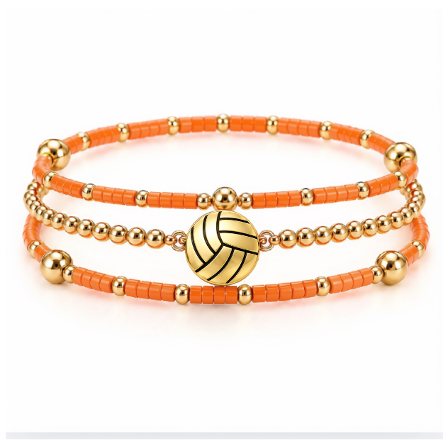 Volleyball Game Day Bracelet Stack