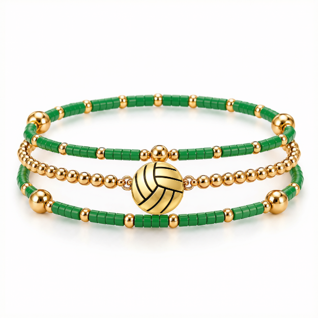 Volleyball Game Day Bracelet Stack