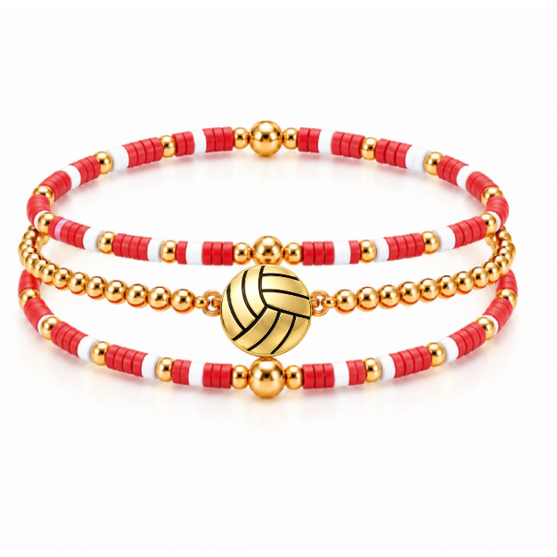 Volleyball Game Day Bracelet Stack