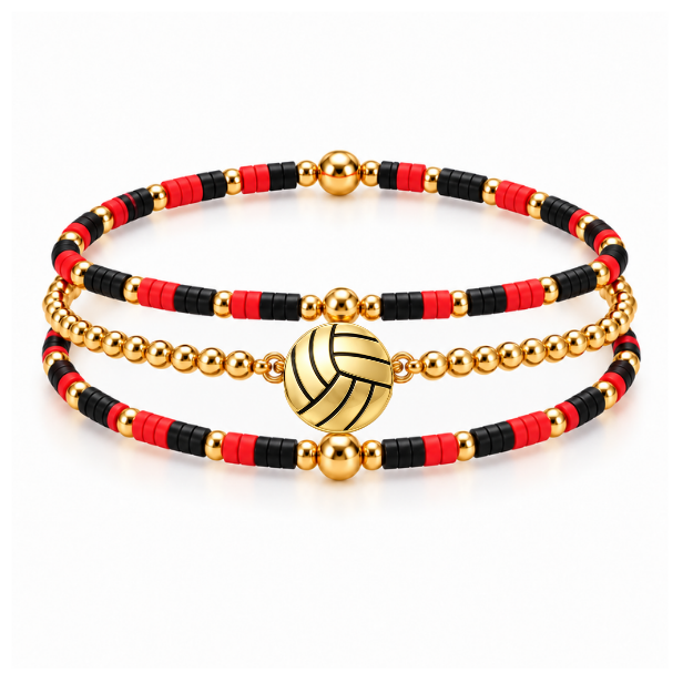 Volleyball Game Day Bracelet Stack