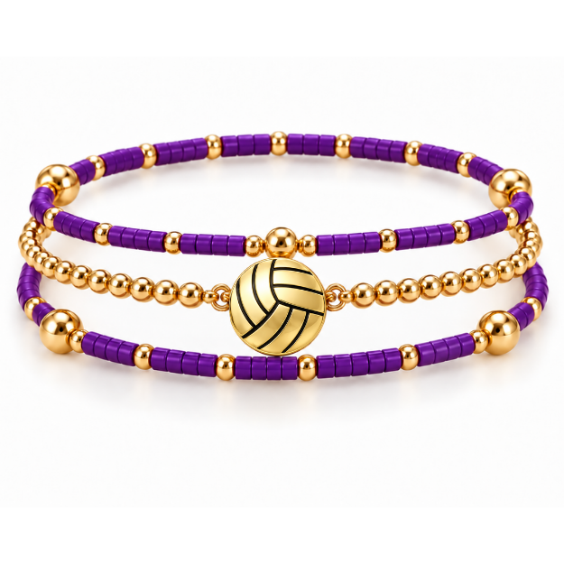 Volleyball Game Day Bracelet Stack