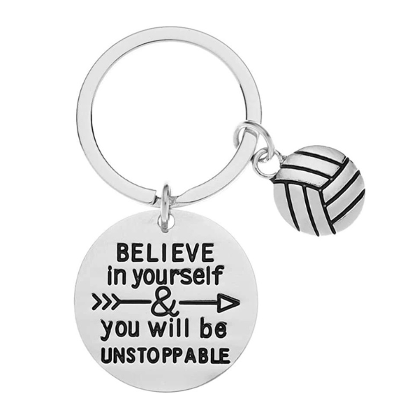 Volleyball Keychain - Believe In Yourself and You Will Be Unstoppable