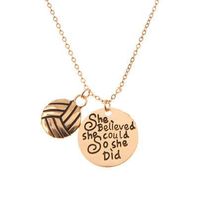 Volleyball She Believed She Could So She Did Necklace