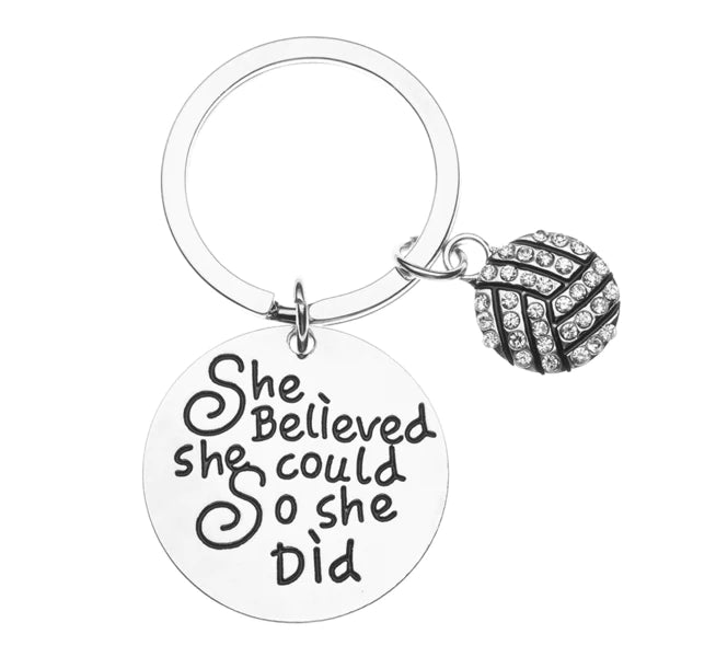 Volleyball She Believed She Could So She Did Keychain