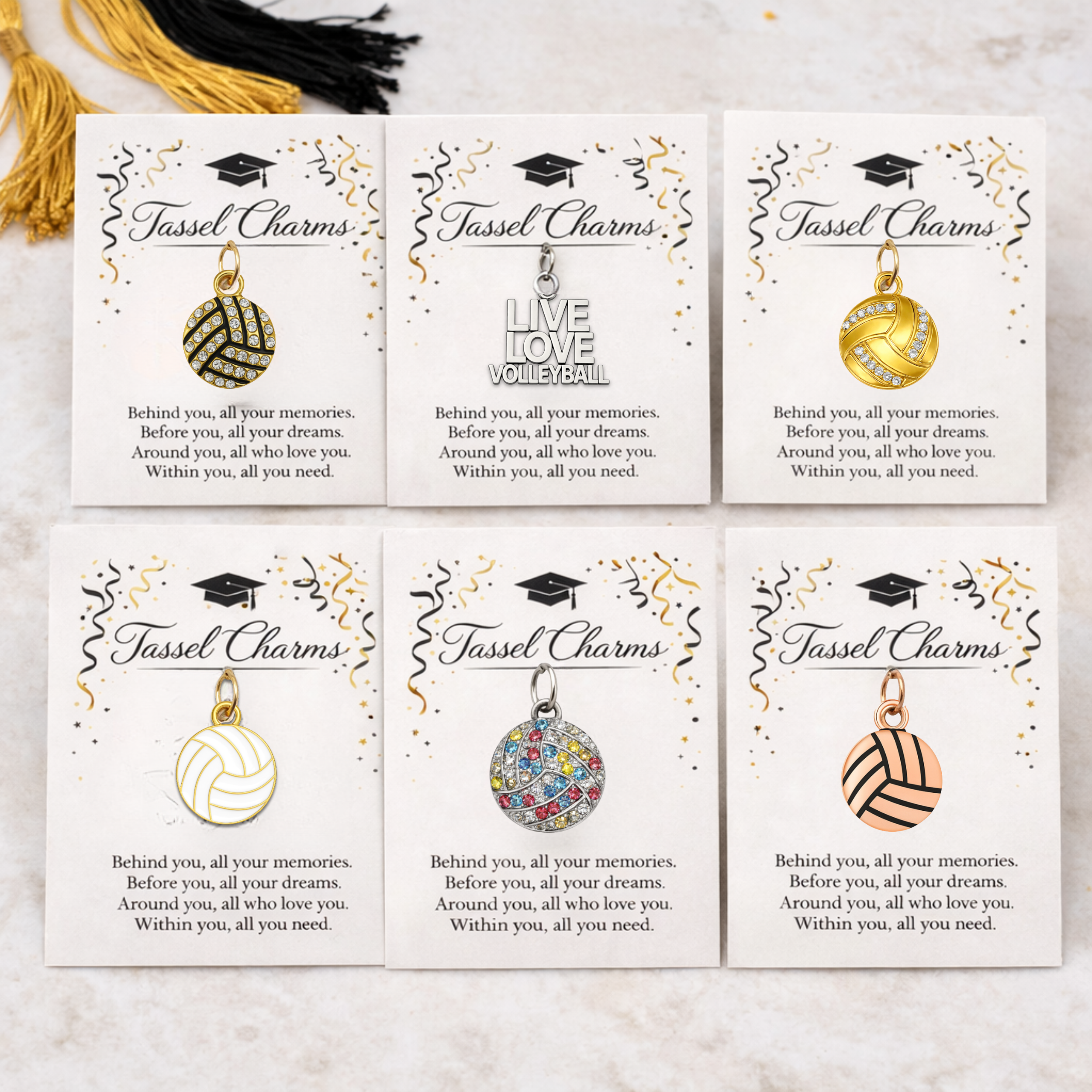 Volleyball Graduation Tassel Charm