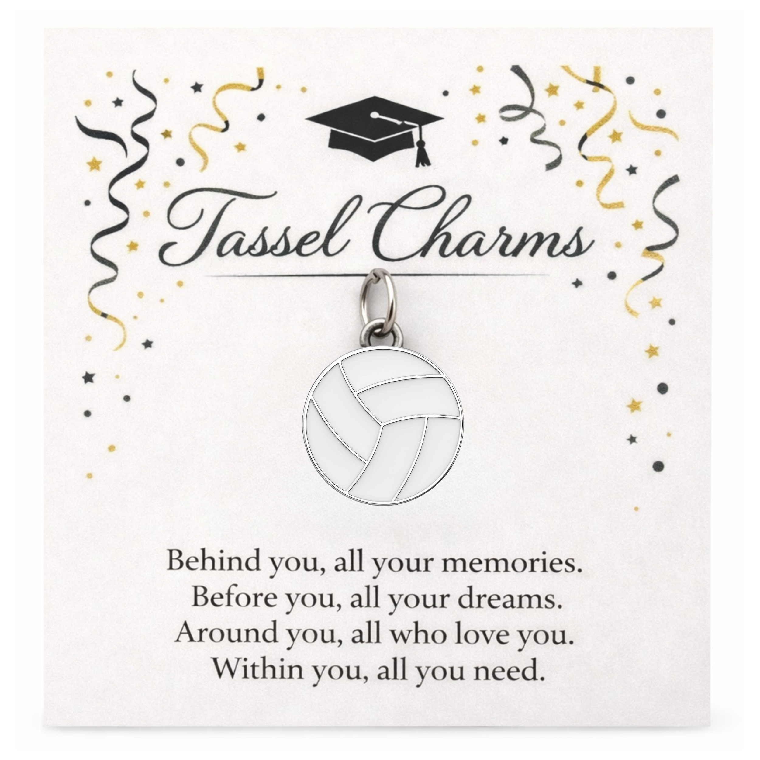 Volleyball Graduation Tassel Charm