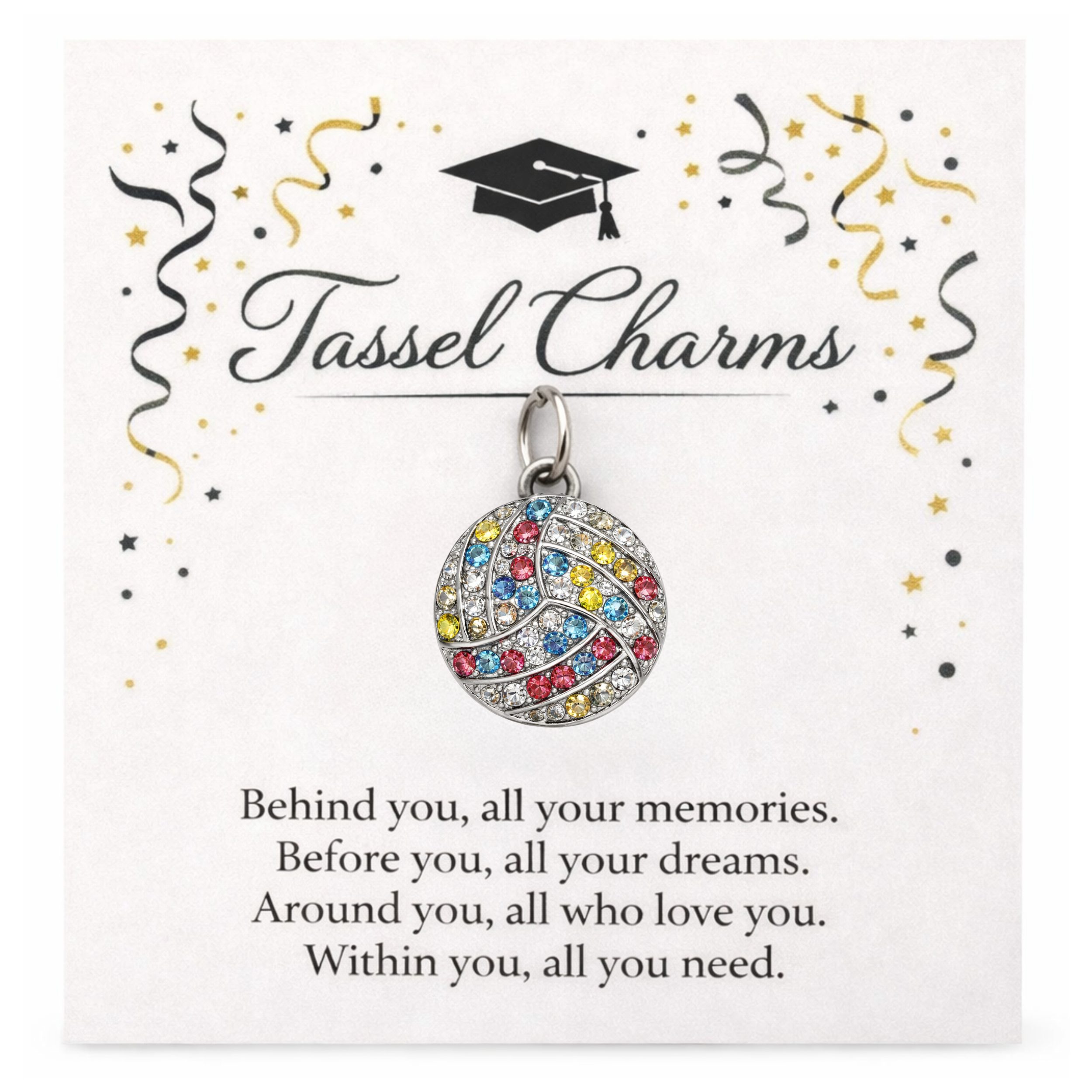 Volleyball Graduation Tassel Charm