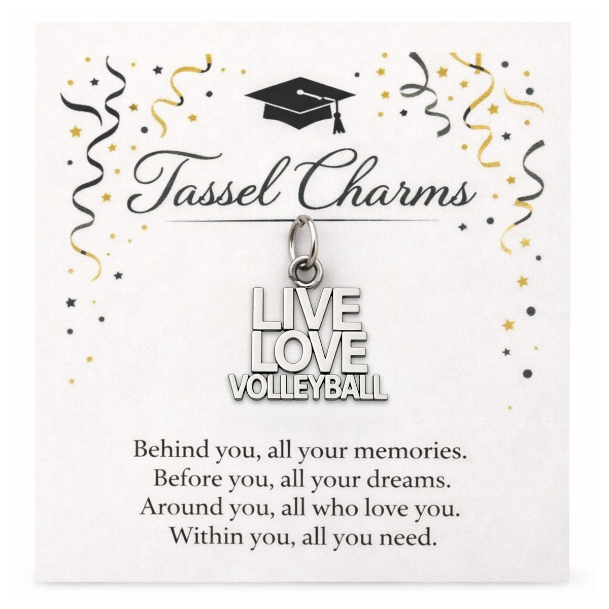 Volleyball Graduation Tassel Charm
