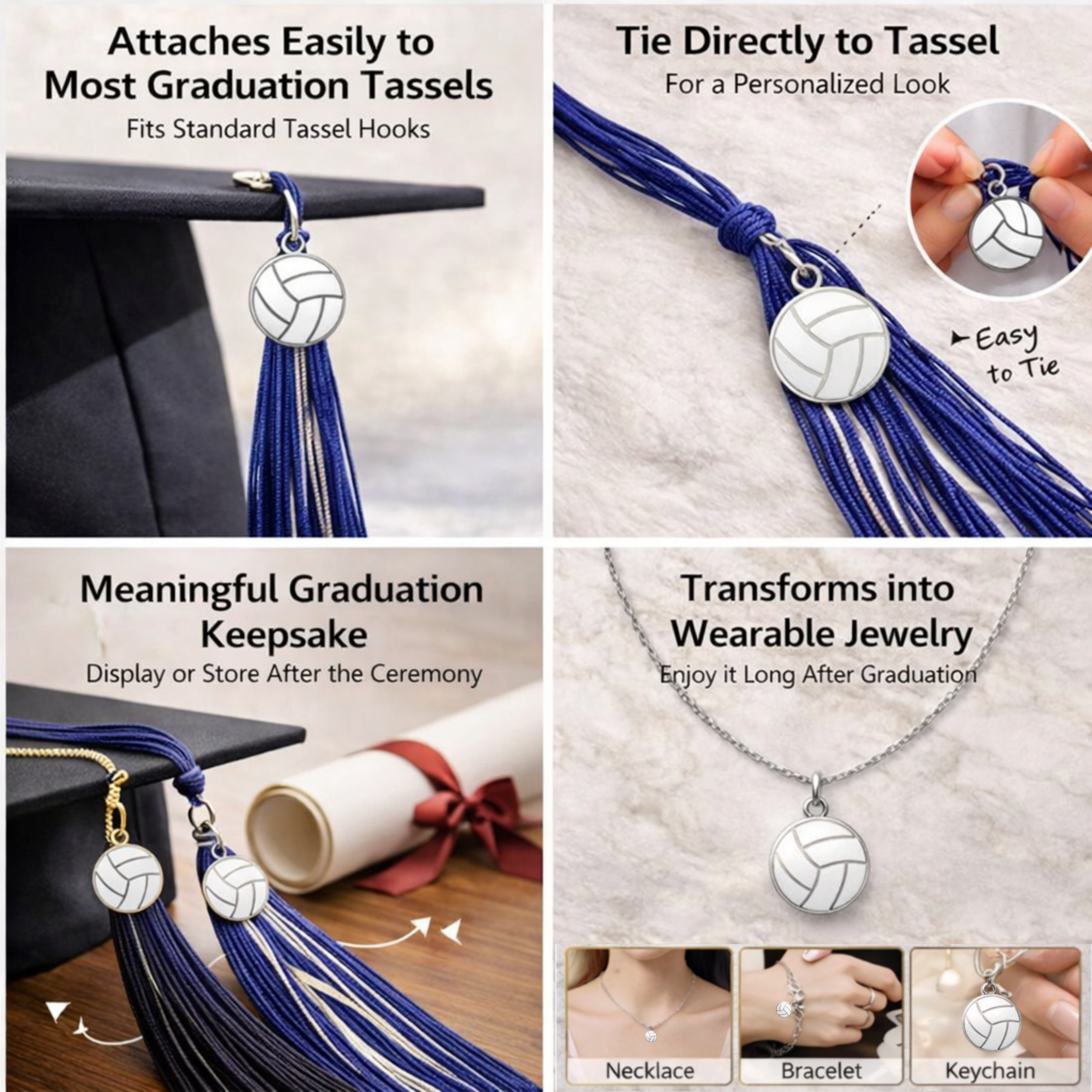 Volleyball Graduation Tassel Charm