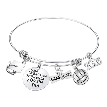 2026 Sports Graduation Bracelet - She Believed She Could- Pick Activity