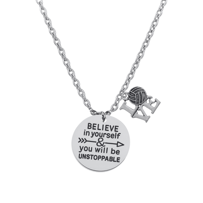 Volleyball Believe In Yourself Necklace - Pick Charm