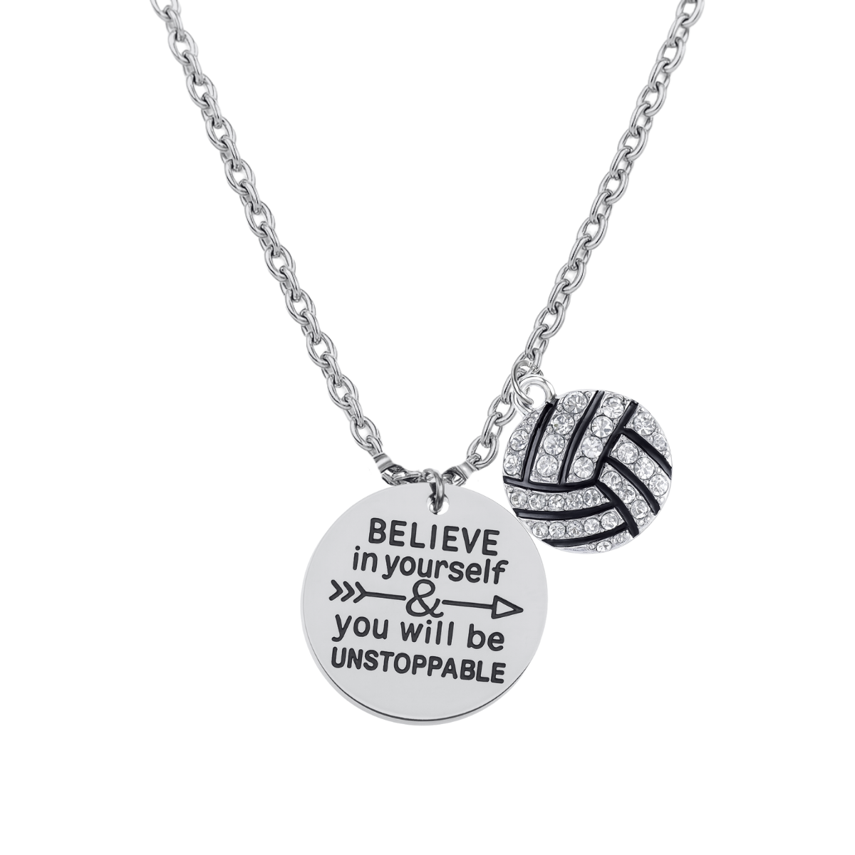 Volleyball Believe In Yourself Necklace - Pick Charm