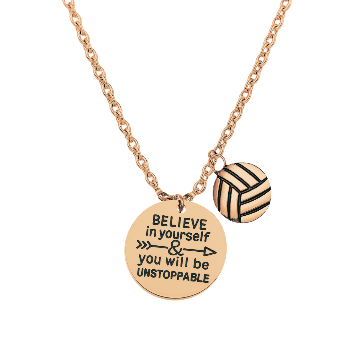 Volleyball Believe In Yourself Necklace - Pick Charm