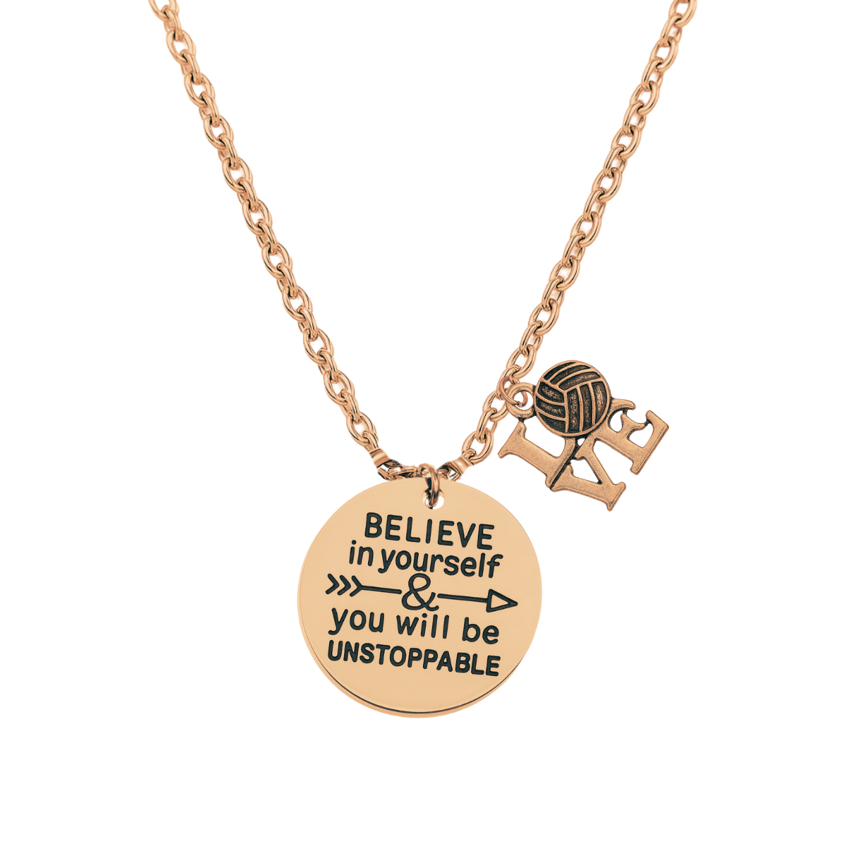 Volleyball Believe In Yourself Necklace - Pick Charm
