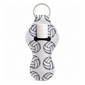 Volleyball Chapstick Holder Keychain