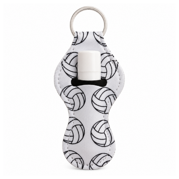 Volleyball Chapstick Holder Keychain