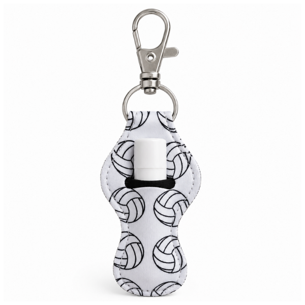 Volleyball Chapstick Holder Keychain