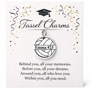 Volleyball Engraved Tassel Charm