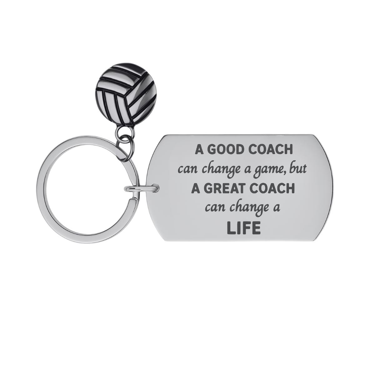 Volleyball Coach Keychain, A Good Coach Can Change a Game But a Great Coach Can Change a Life Keychain