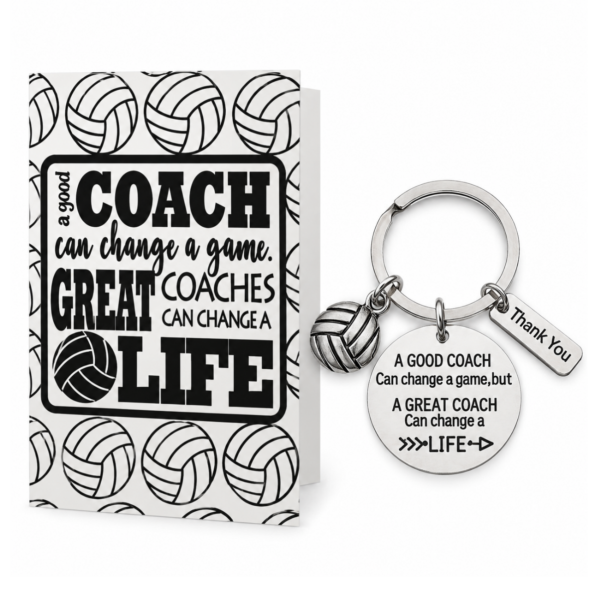Volleyball Coach Keychain & Card Gift Set