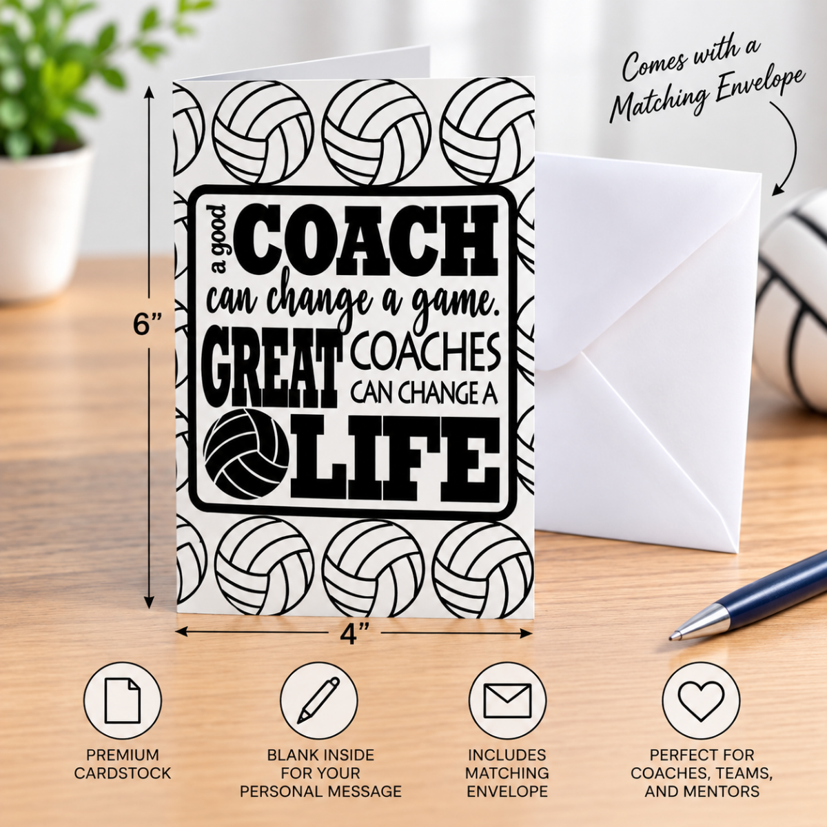 Volleyball Coach Keychain & Card Gift Set