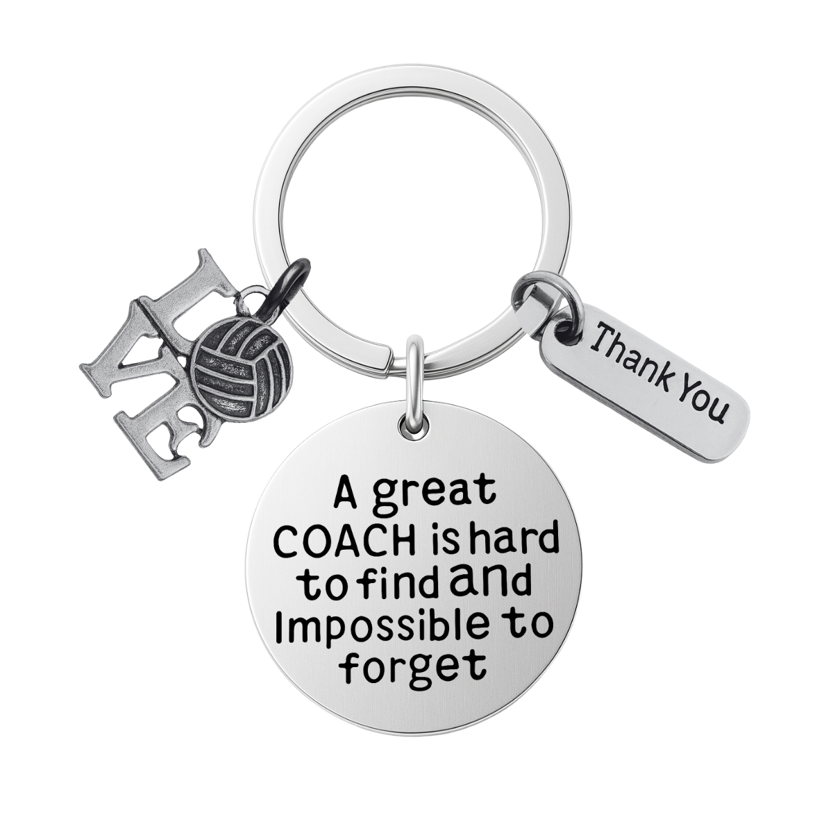 Volleyball Coach Keychain, Great Coach is Hard to Find Coach Keychain
